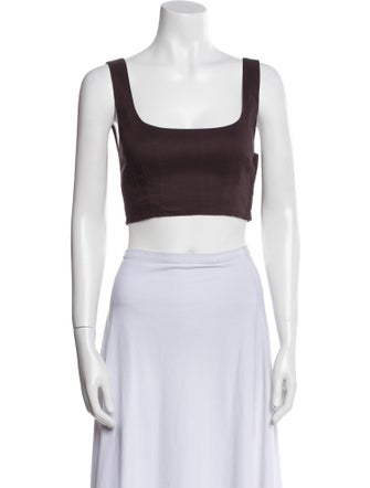 A.L.C. Square Neckline Sleeveless Crop Top