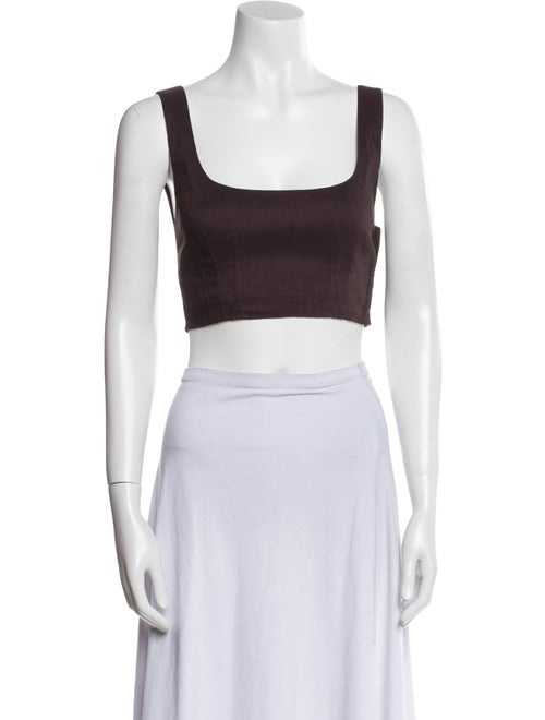 A.L.C. Square Neckline Sleeveless Crop Top