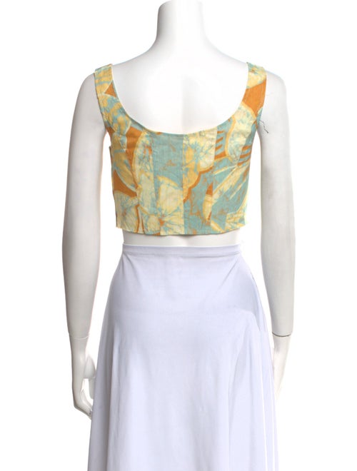 A.L.C. Linen Printed Crop Top