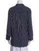 A.L.C. Striped Mock Neck Button-Up Top