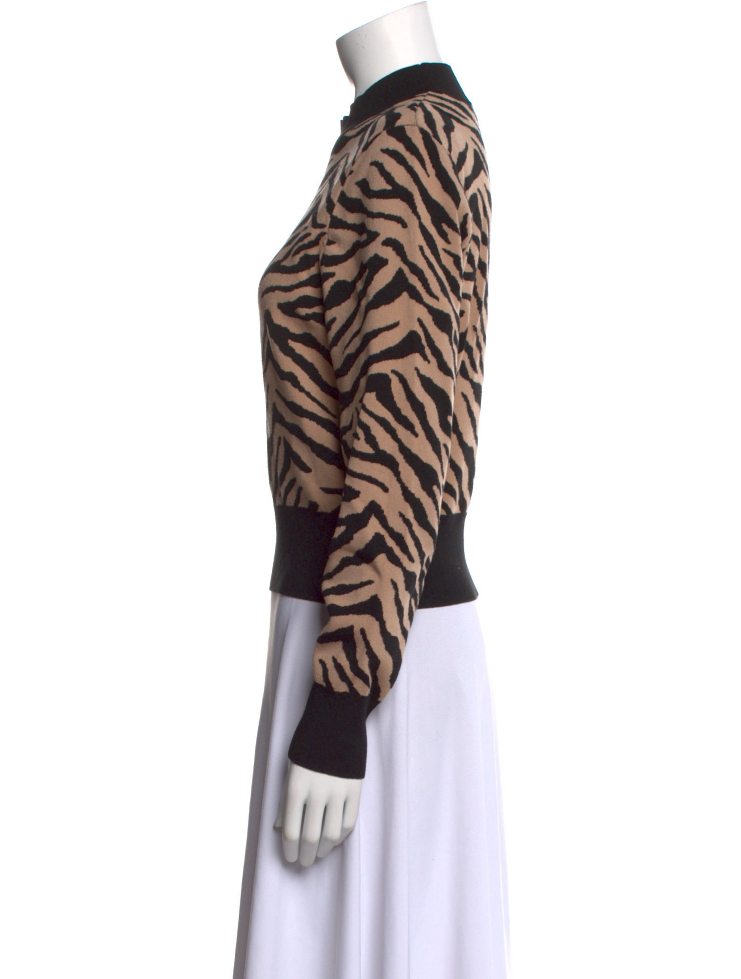 A.L.C. Animal Print Mock Neck Sweatshirt