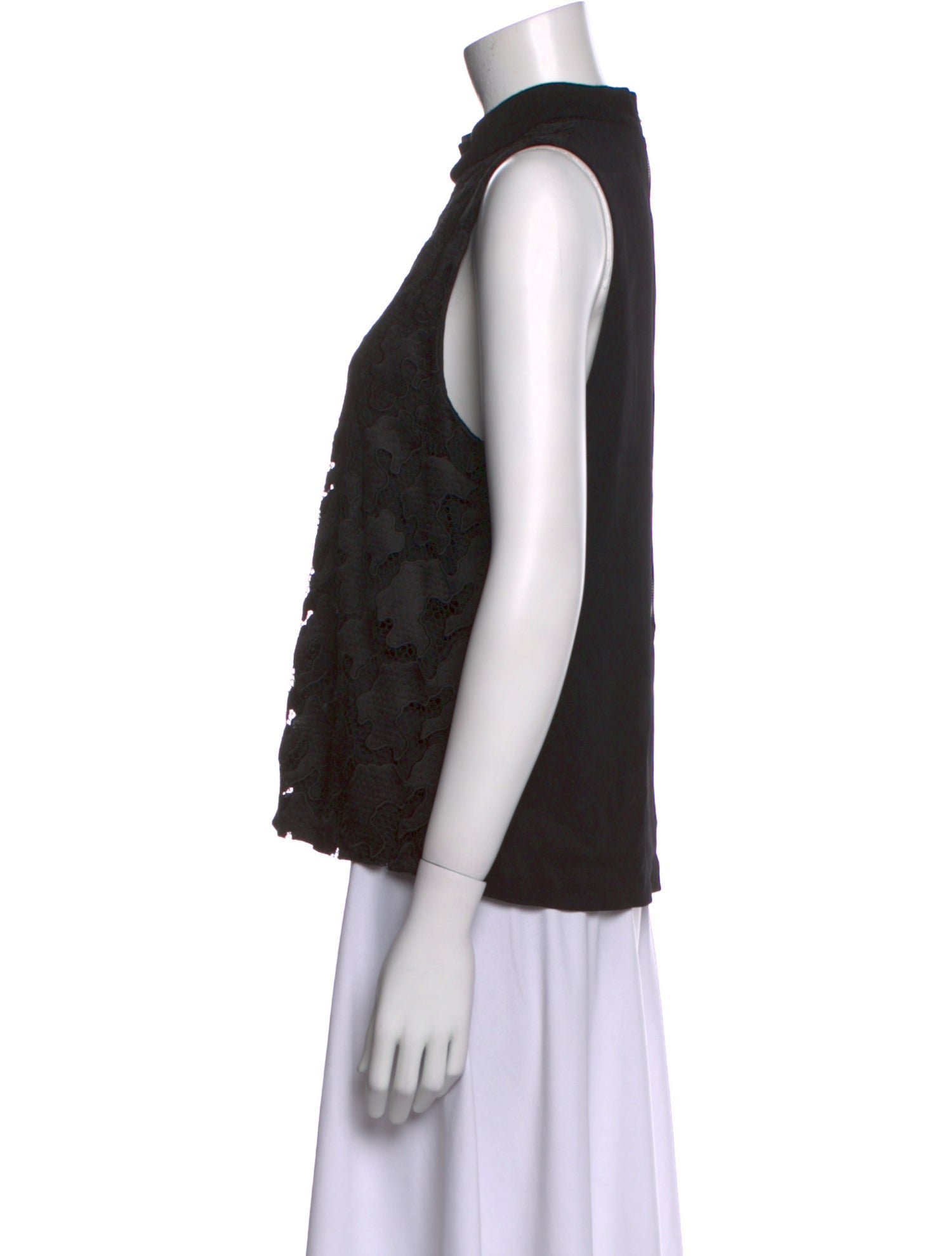 A.L.C. Lace Pattern Mock Neck Blouse