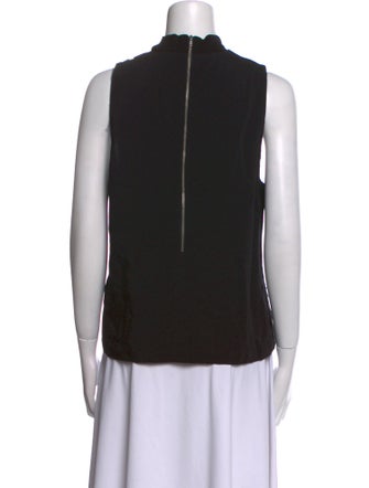 A.L.C. Lace Pattern Mock Neck Blouse