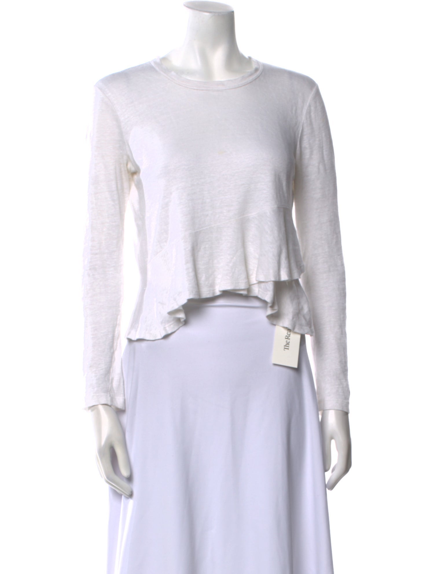 A.L.C. Linen Crew Neck Crop Top
