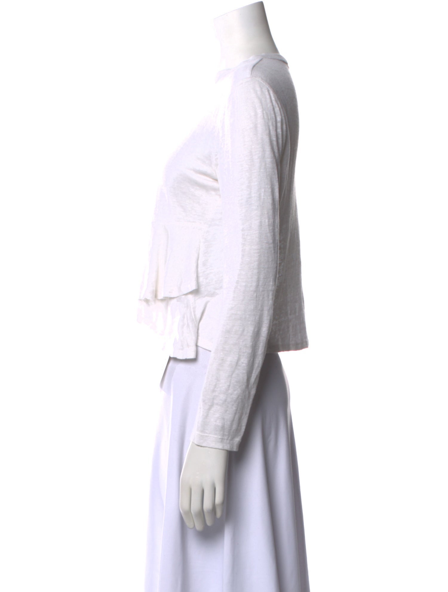 A.L.C. Linen Crew Neck Crop Top