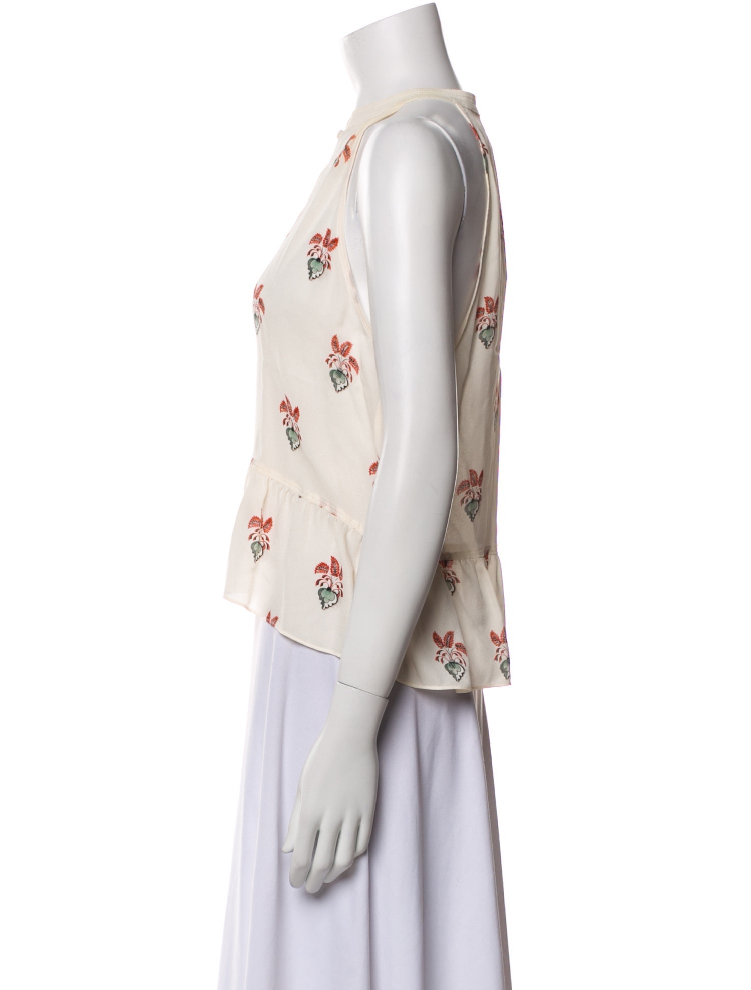 A.L.C. Silk Floral Print Crop Top