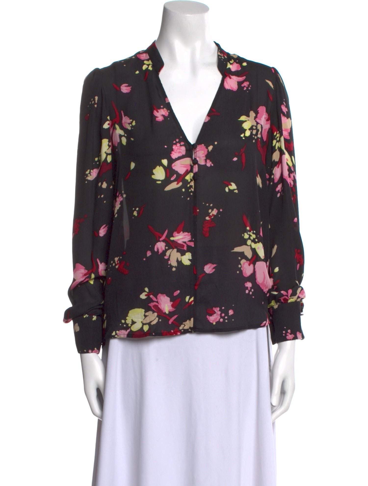 A.L.C. Silk Floral Print Blouse