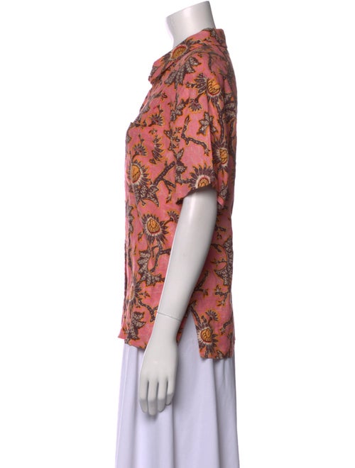 A.L.C. Linen Printed Button-Up Top