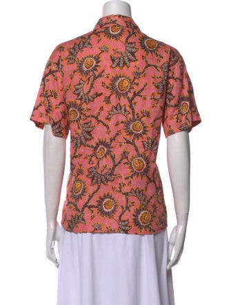 A.L.C. Linen Printed Button-Up Top