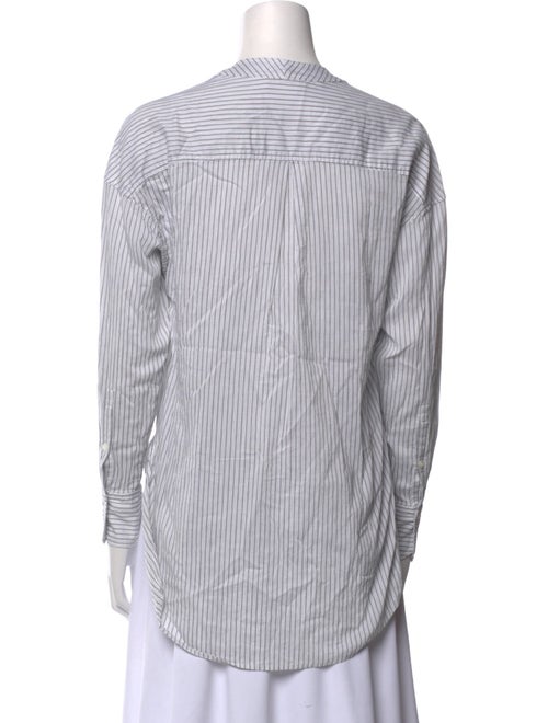 A.L.C. Striped V-Neck Button-Up Top