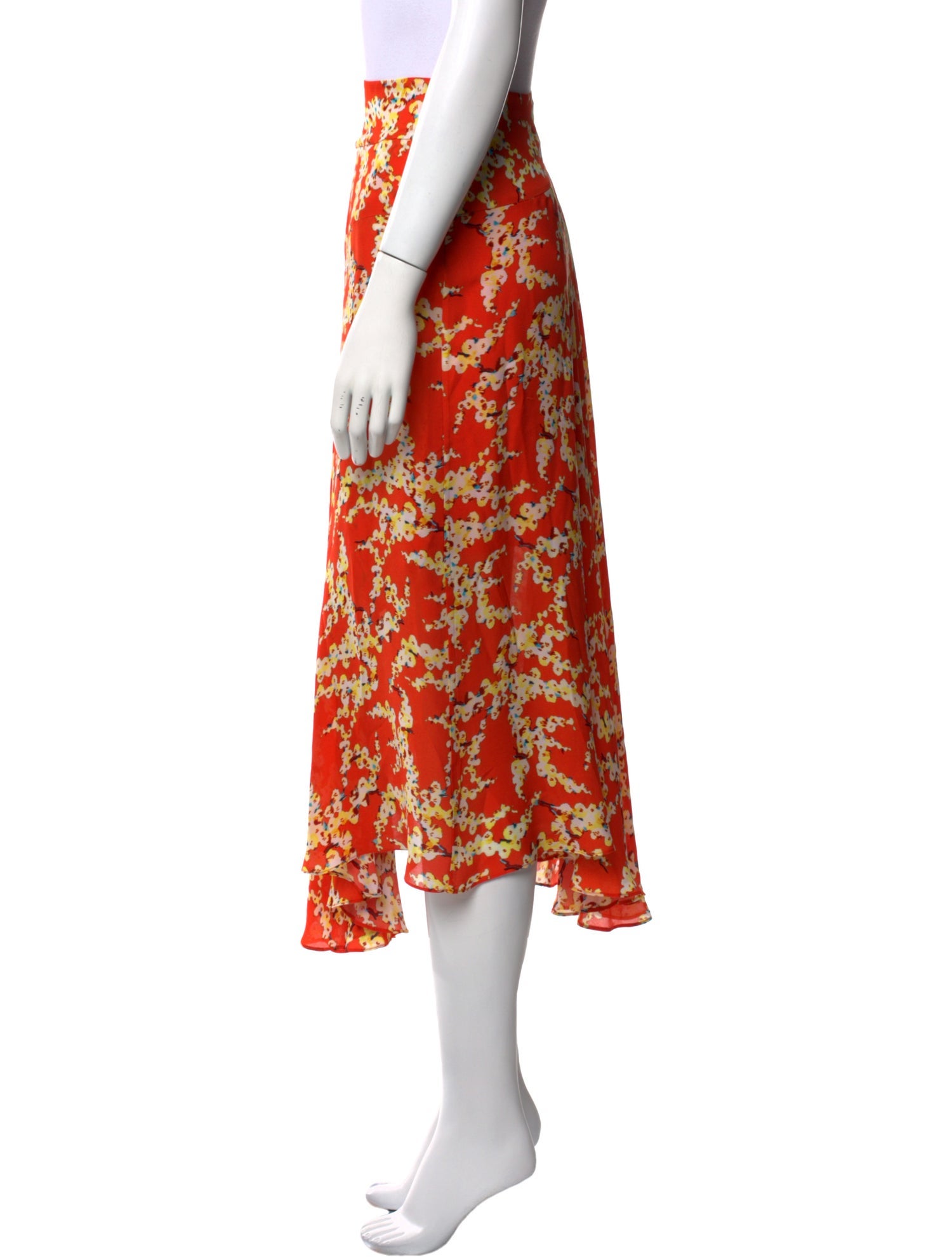 A.L.C. Silk Midi Length Skirt