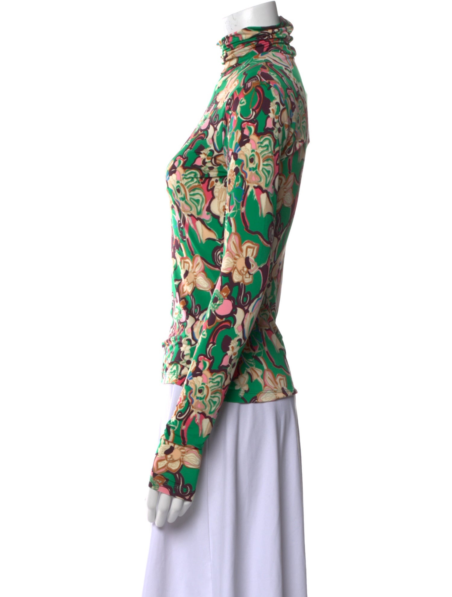 A.L.C. Floral Print Mock Neck Top