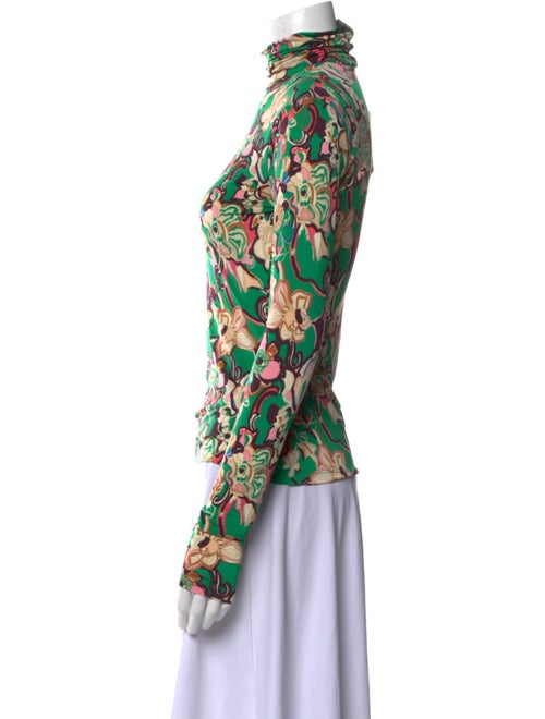 A.L.C. Floral Print Mock Neck Top