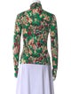 A.L.C. Floral Print Mock Neck Top
