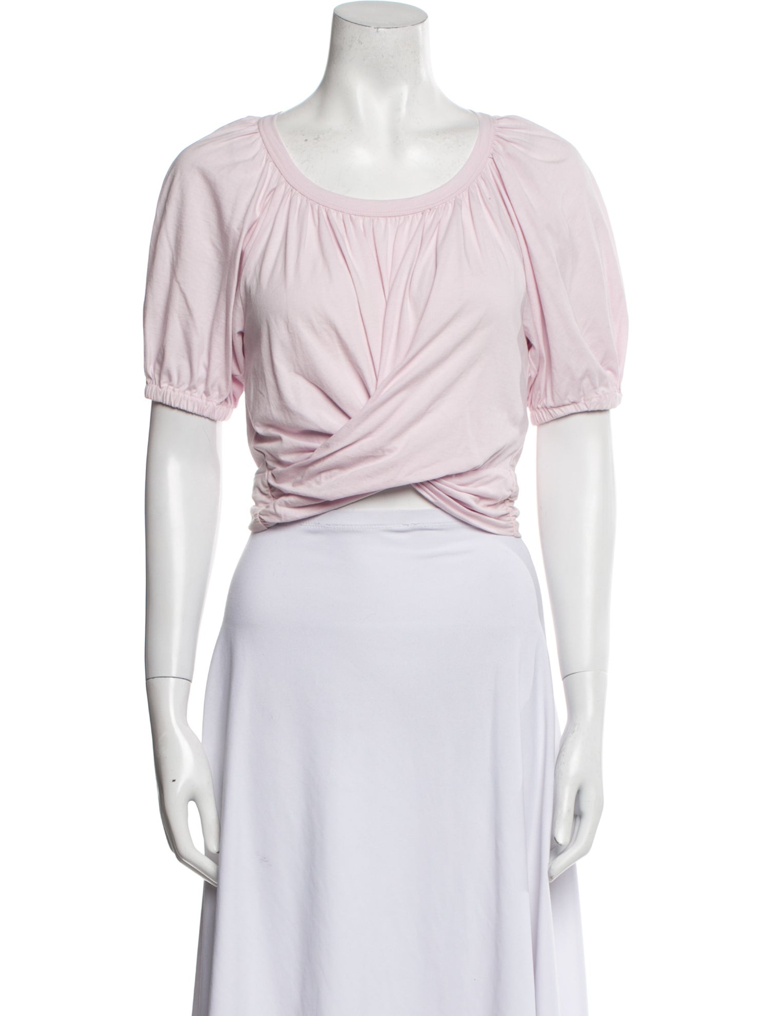 A.L.C. Scoop Neck Short Sleeve Crop Top