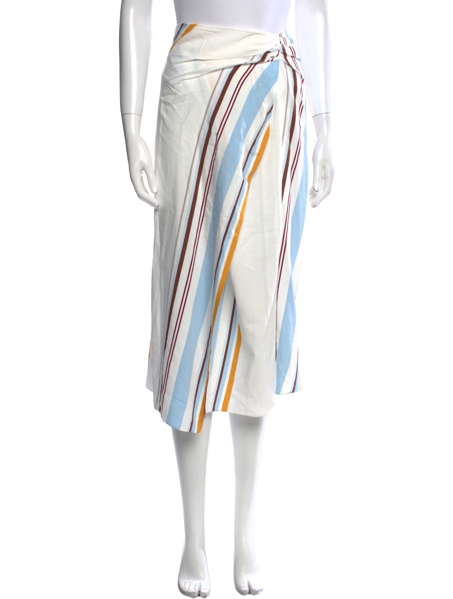 A.L.C. Striped Midi Length Skirt