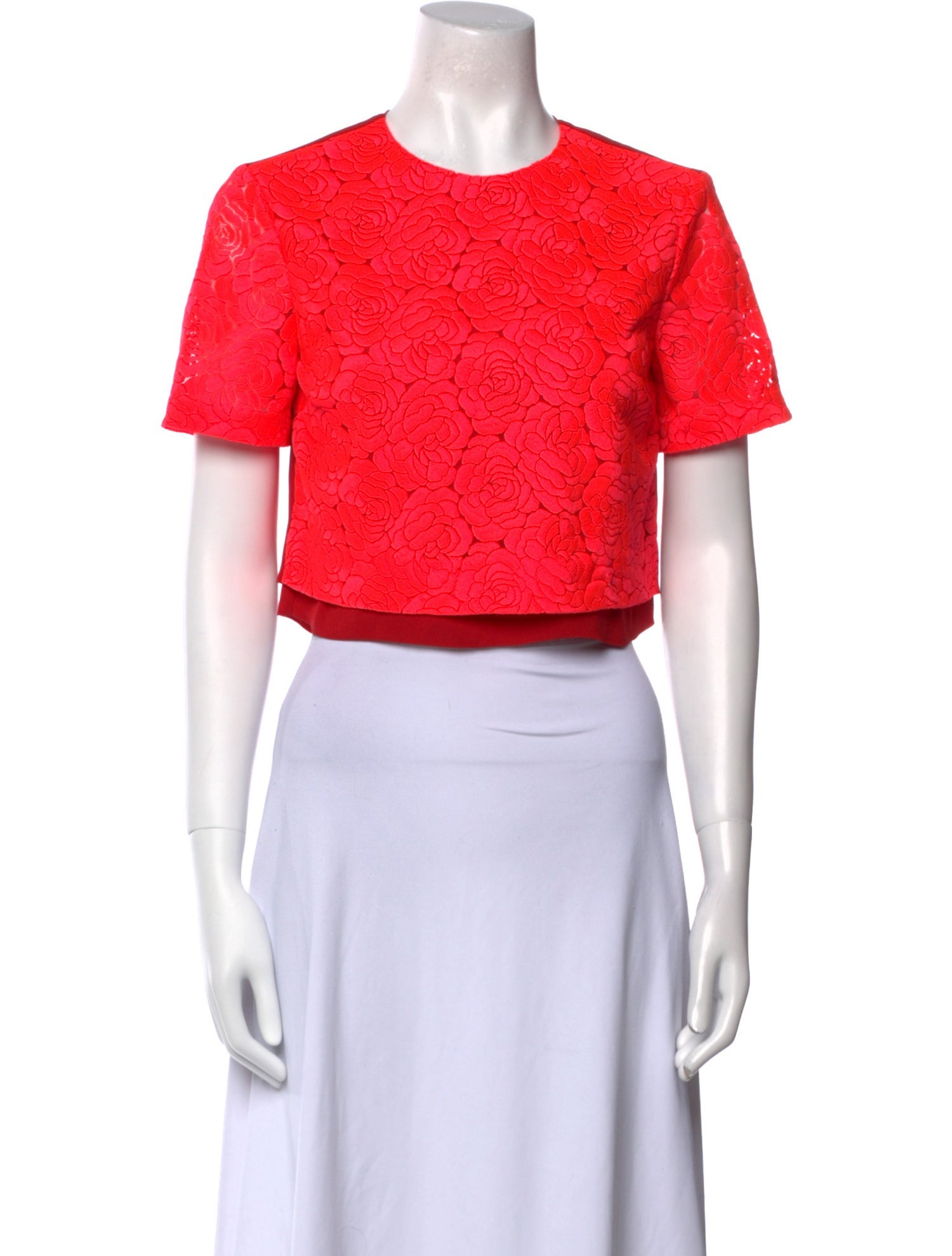 A.L.C. Crew Neck Short Sleeve Crop Top