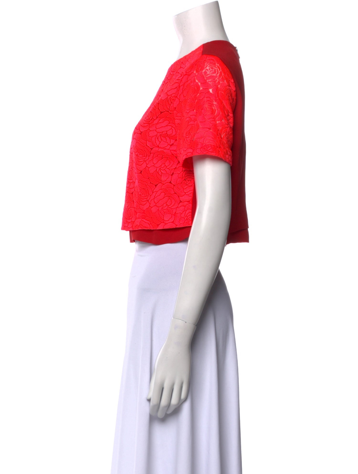 A.L.C. Crew Neck Short Sleeve Crop Top