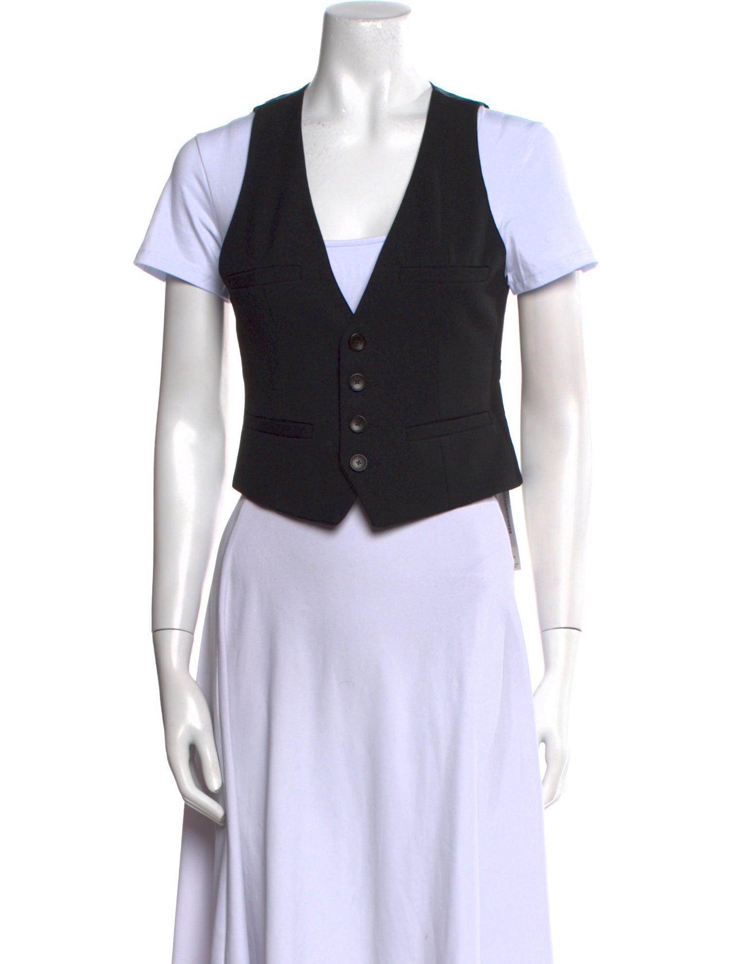 A.L.C. V-Neck Short Sleeve Crop Top