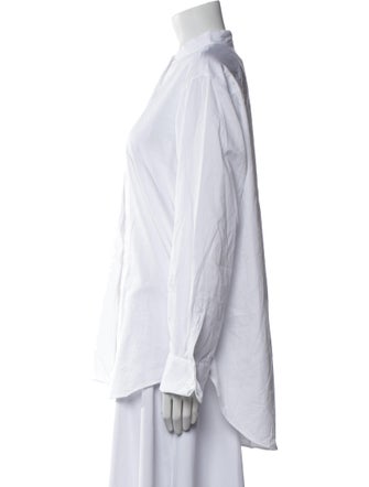 A.L.C. Mock Neck Long Sleeve Button-Up Top