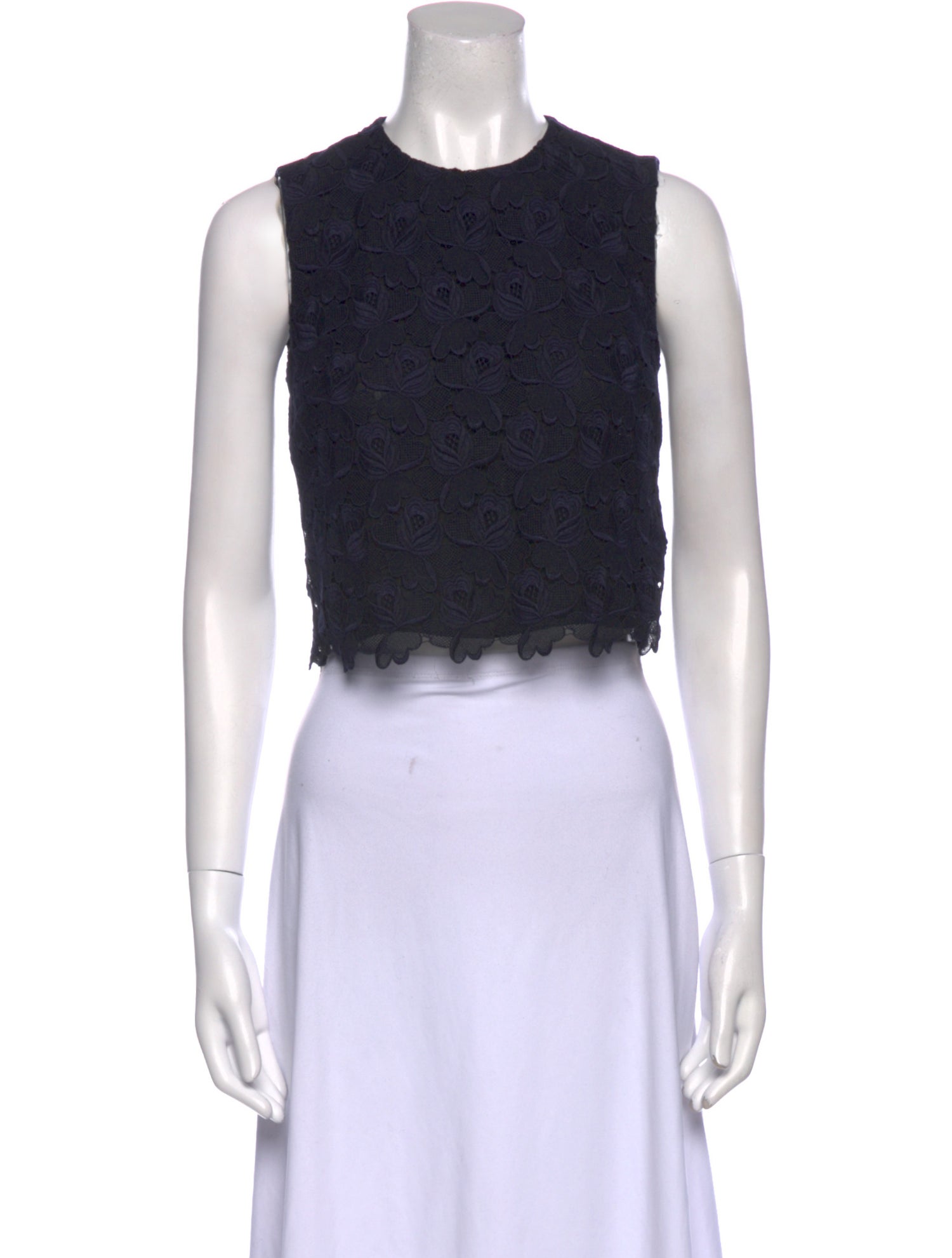 A.L.C. Crew Neck Sleeveless Crop Top