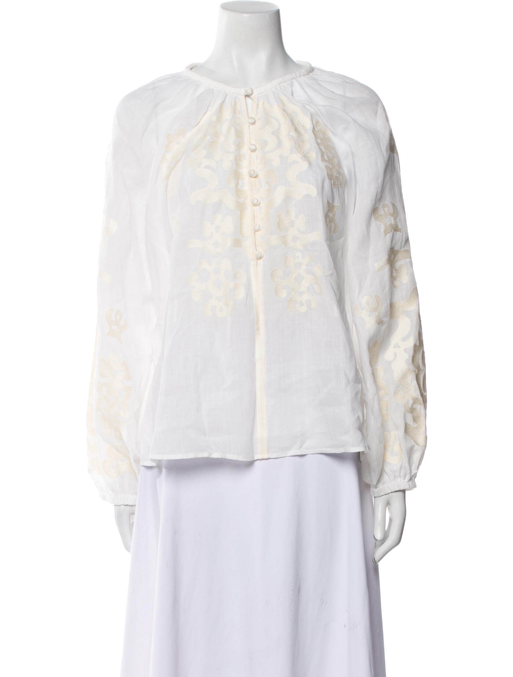 A.L.C. Floral Print Mock Neck Blouse