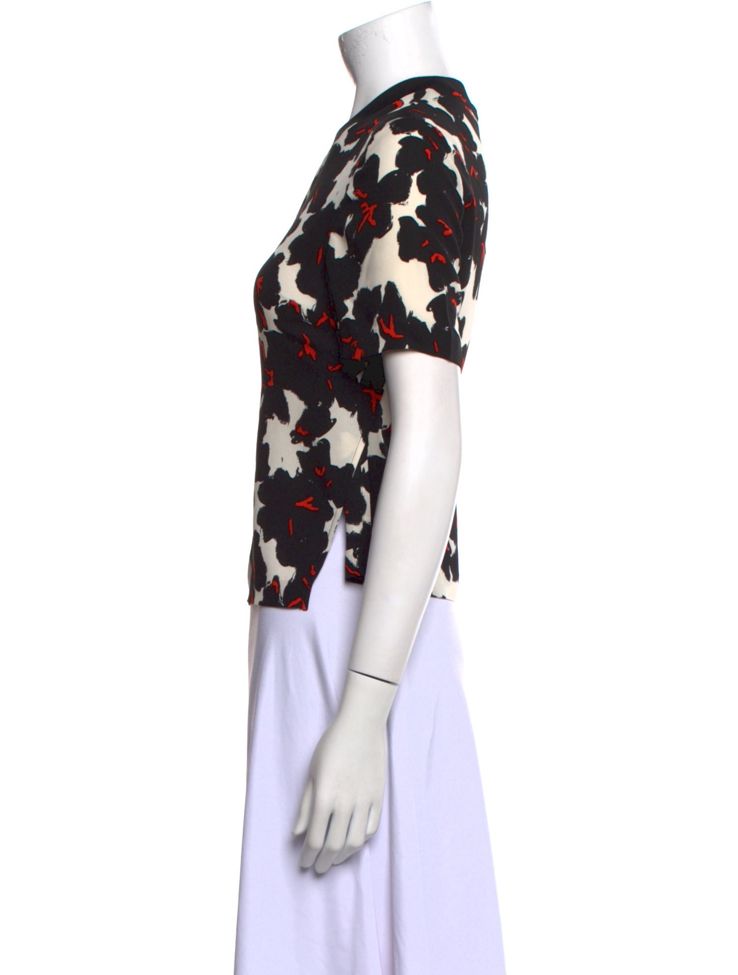 A.L.C. Silk Floral Print Crop Top