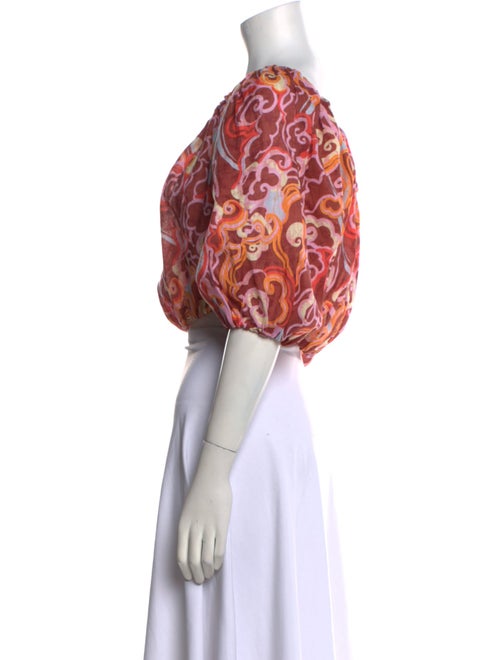 A.L.C. Linen Printed Crop Top