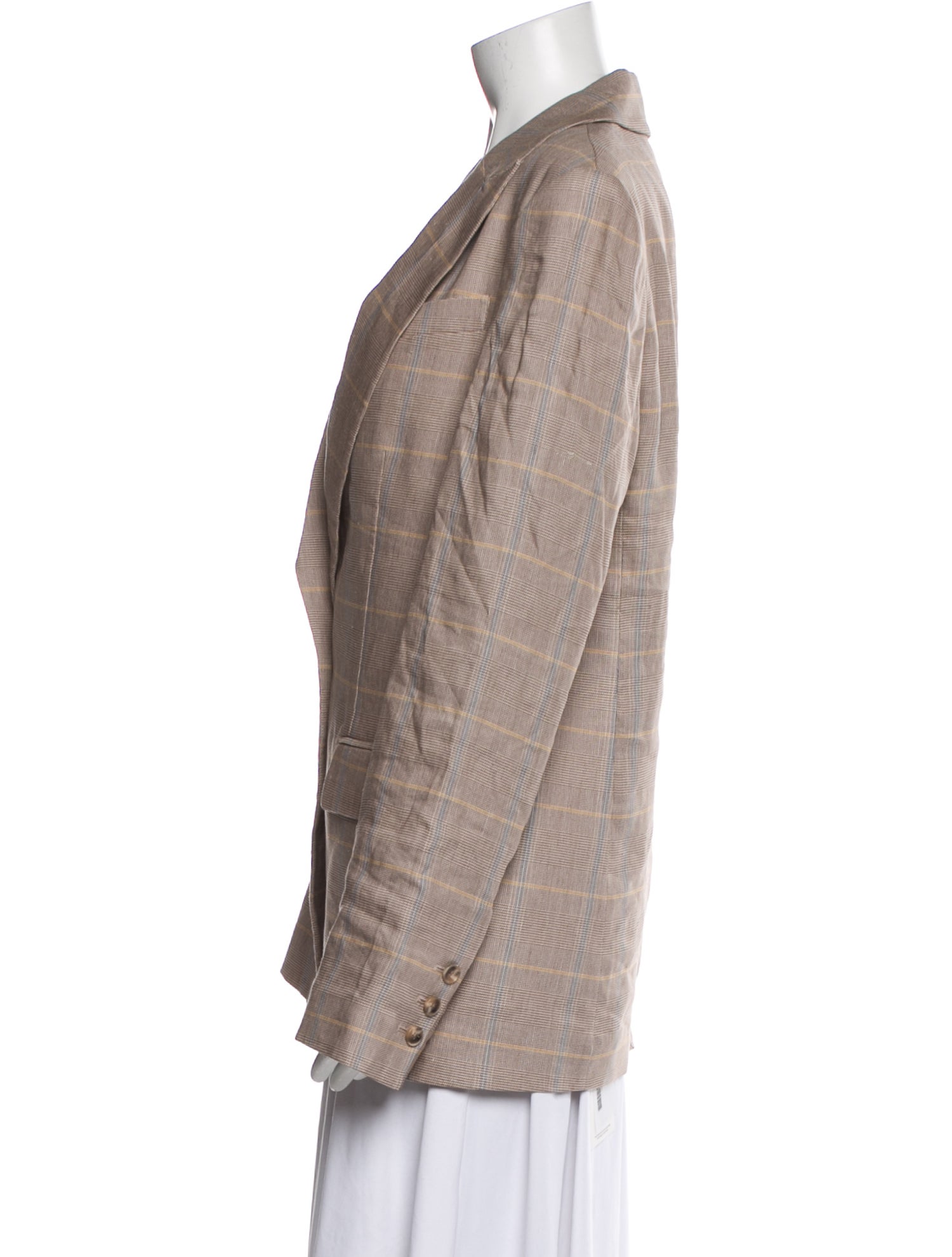 A.L.C. Linen Plaid Print Blazer