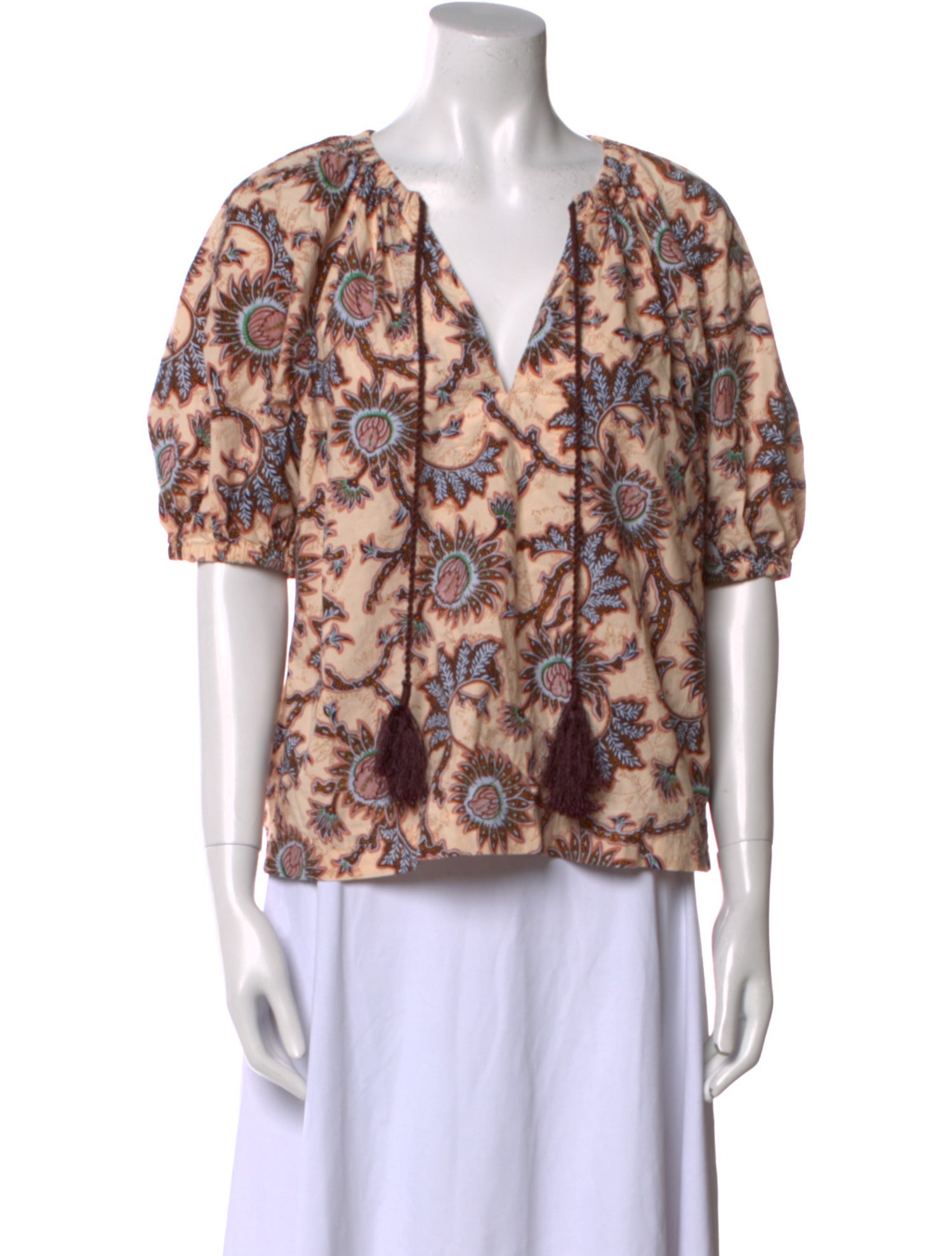A.L.C. Printed V-Neck Blouse