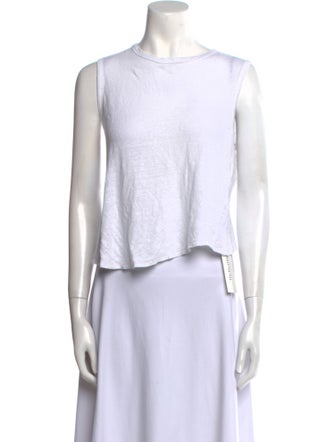 A.L.C. Linen Crew Neck Crop Top