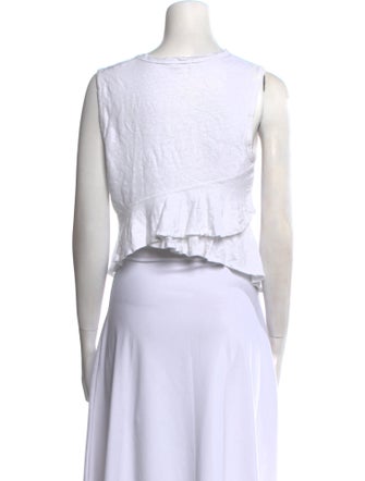 A.L.C. Linen Crew Neck Crop Top