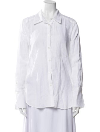 A.L.C. Linen Long Sleeve Button-Up Top