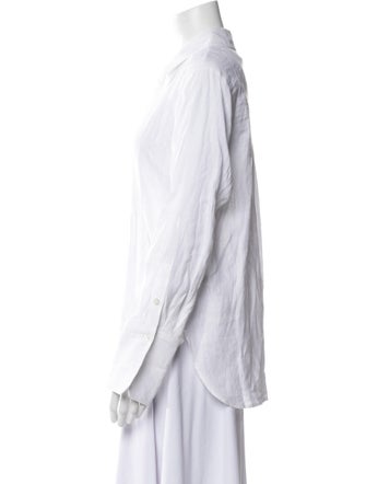 A.L.C. Linen Long Sleeve Button-Up Top