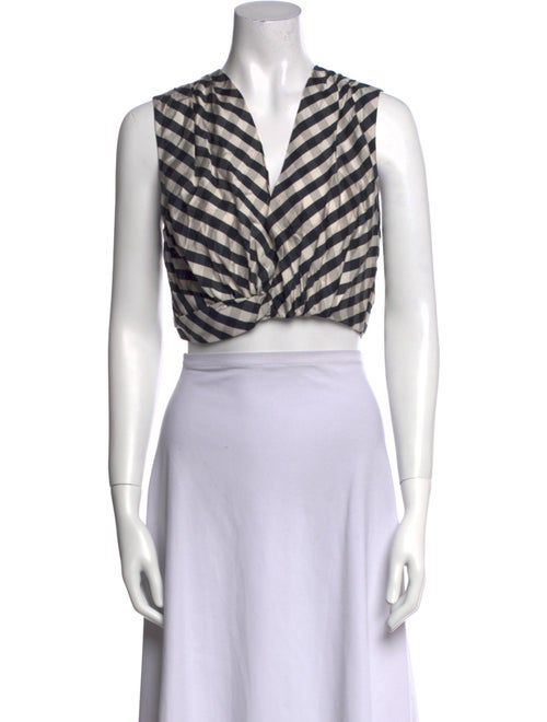 A.L.C. Printed V-Neck Crop Top