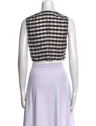 A.L.C. Printed V-Neck Crop Top