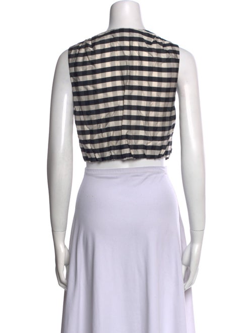 A.L.C. Printed V-Neck Crop Top