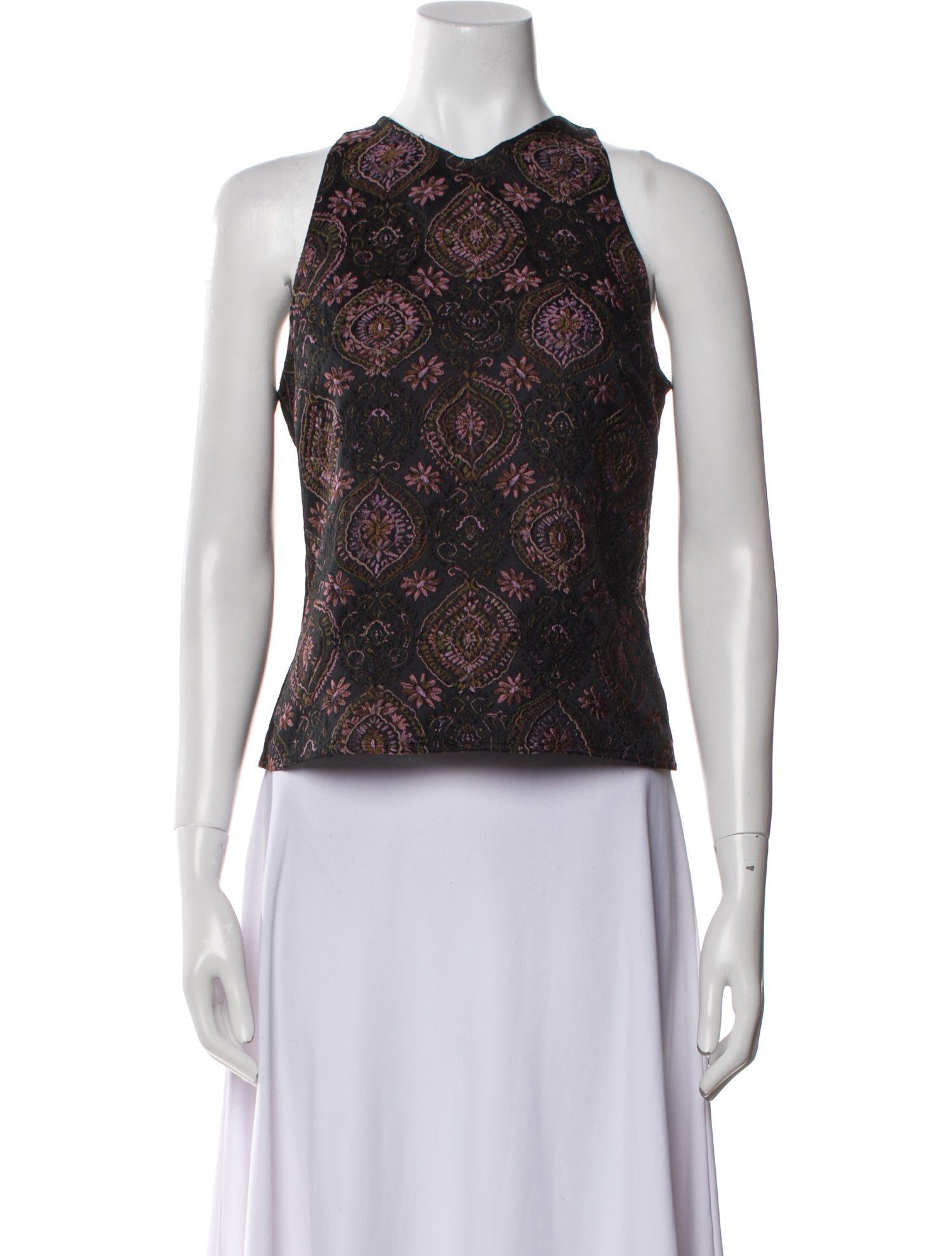 A.L.C. Printed Halterneck Crop Top