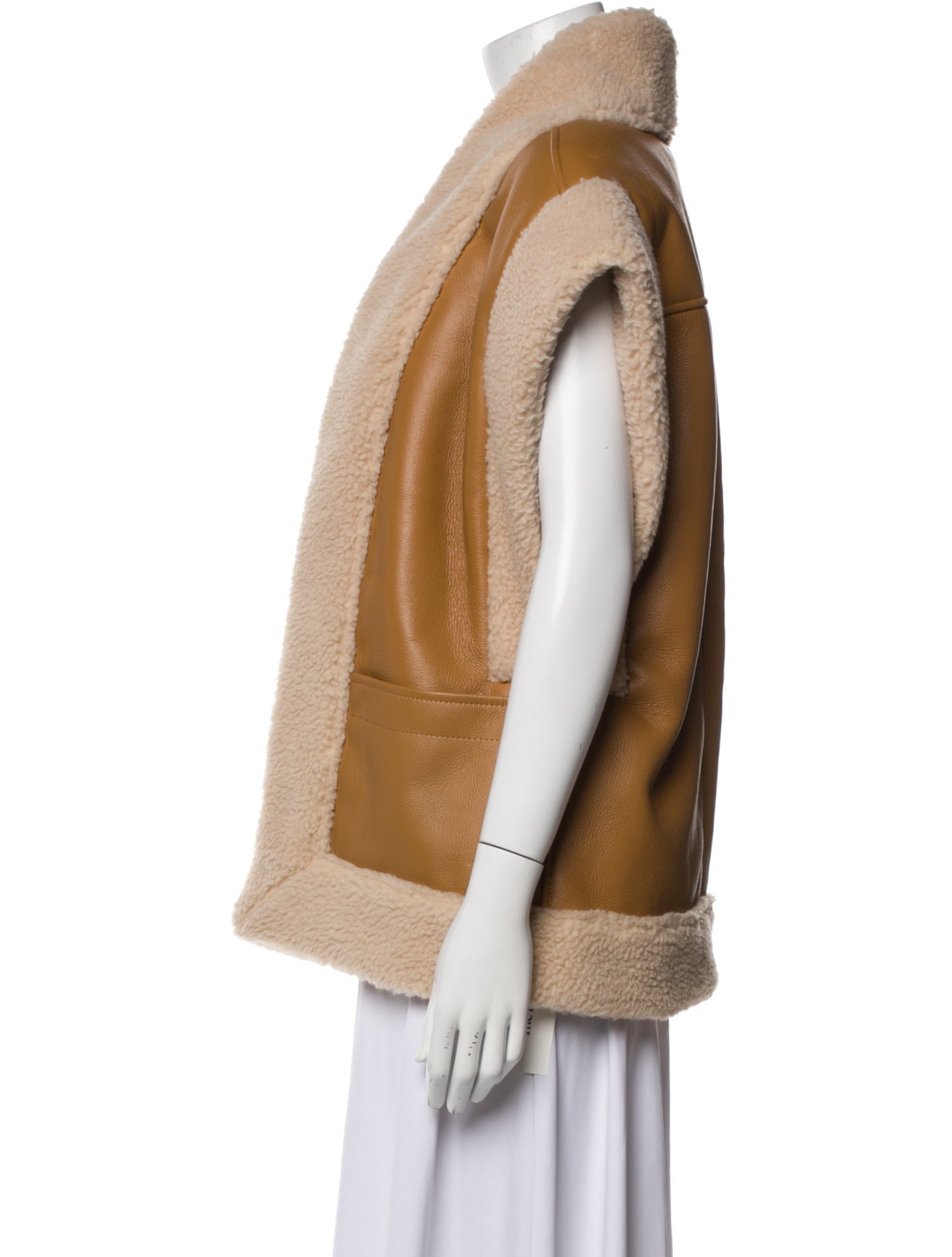A.L.C. Faux Shearling Colorblock Pattern Vest