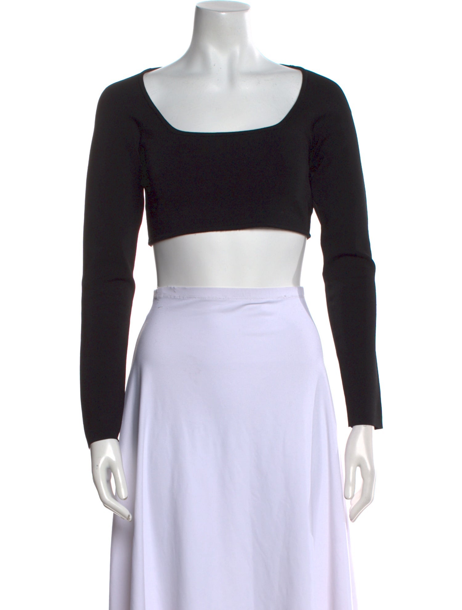 A.L.C. Square Neckline Long Sleeve Crop Top