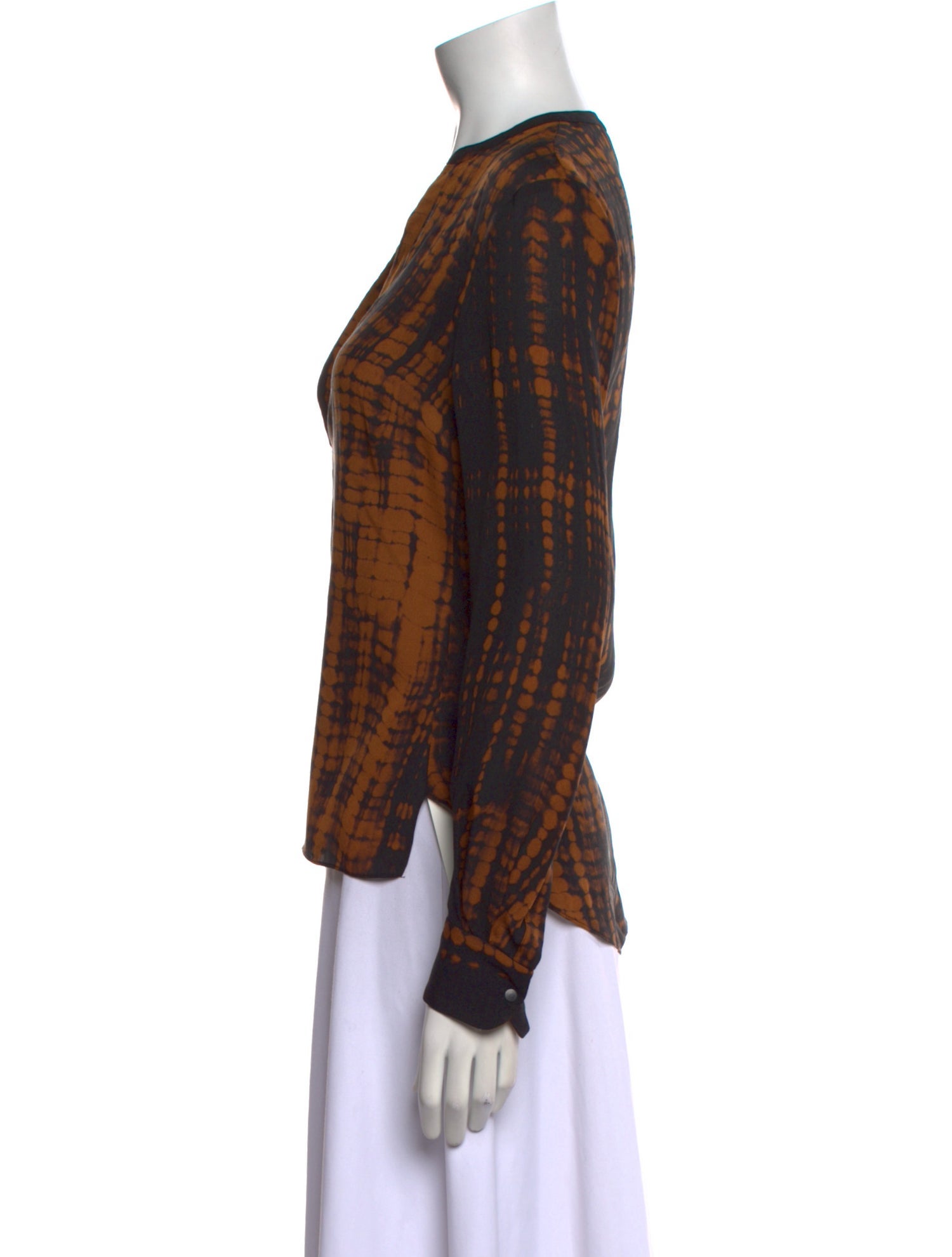 A.L.C. Silk Tie-Dye Print Top