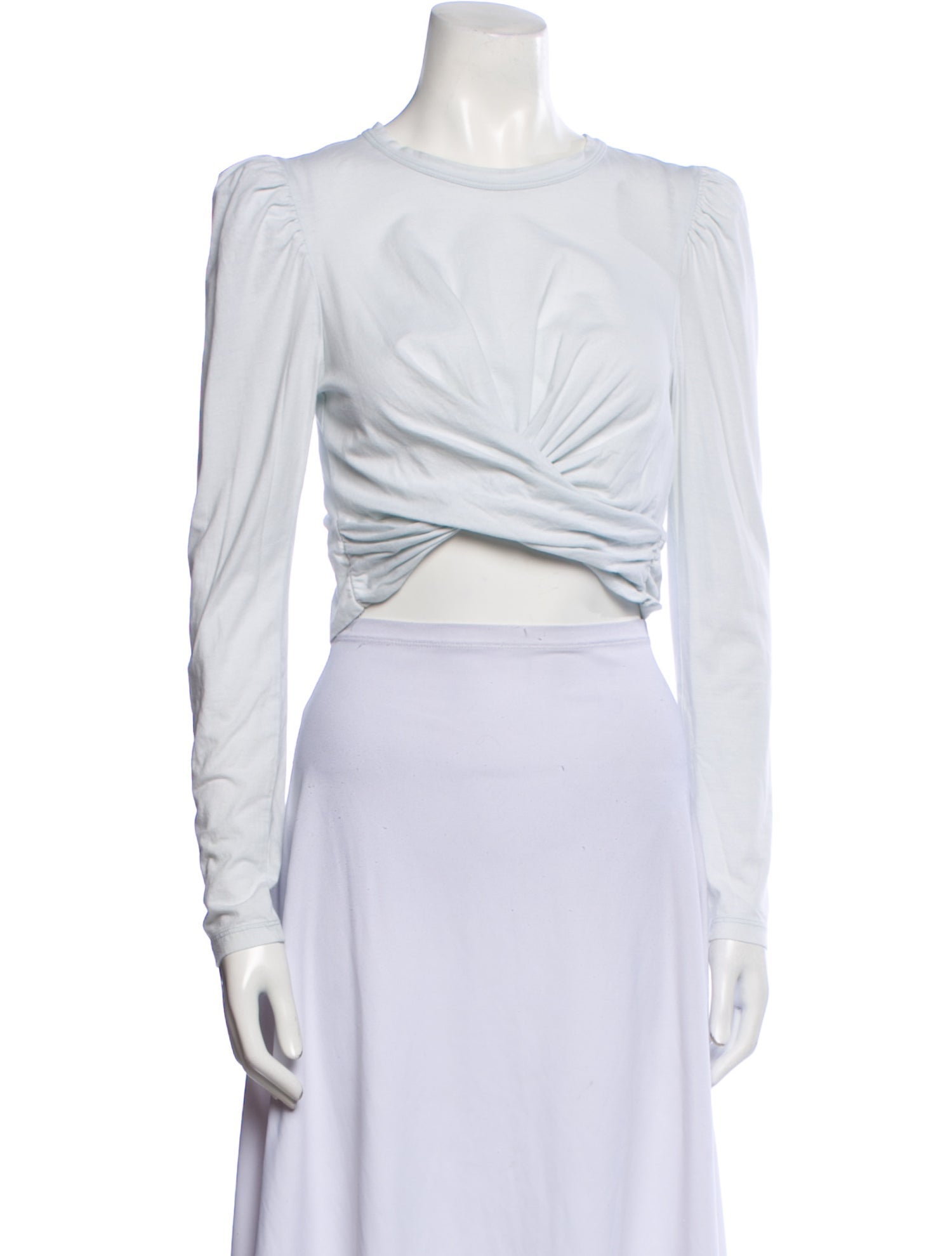 A.L.C. Crew Neck Long Sleeve Crop Top