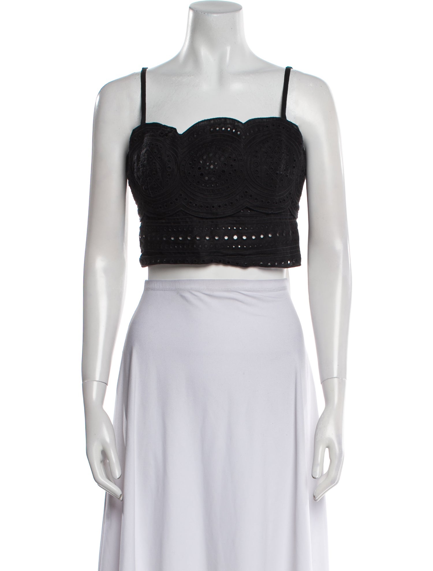 A.L.C. Linen Square Neckline Crop Top