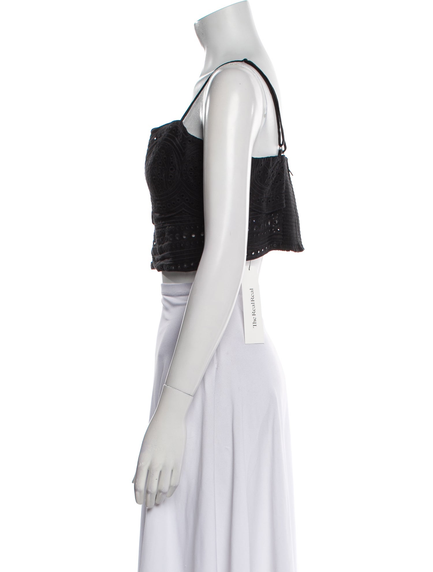 A.L.C. Linen Square Neckline Crop Top