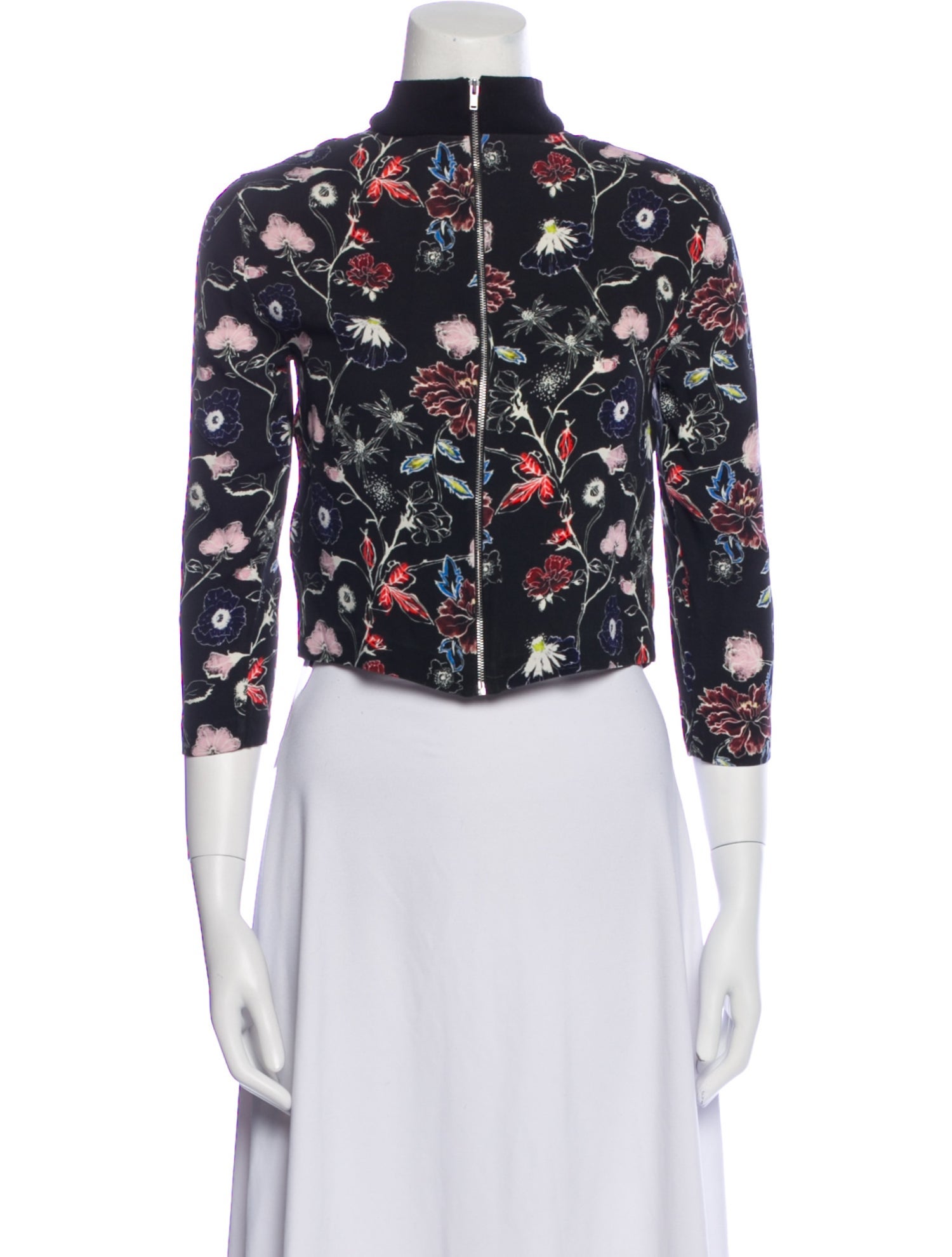 A.L.C. Silk Floral Print Crop Top