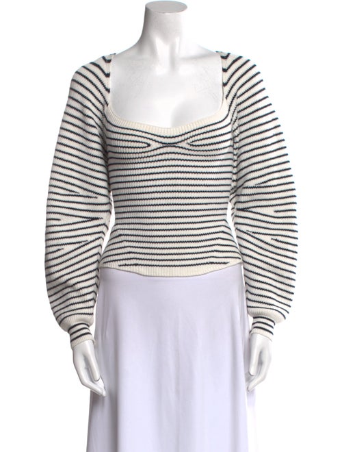 A.L.C. Striped Square Neckline Sweater