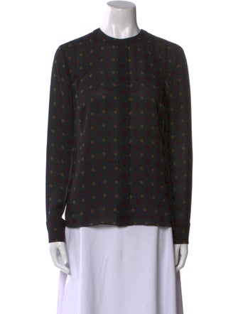 A.L.C. Silk Printed Button-Up Top