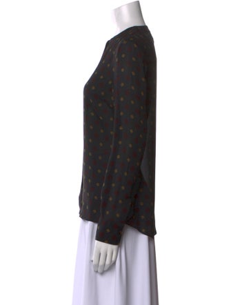 A.L.C. Silk Printed Button-Up Top