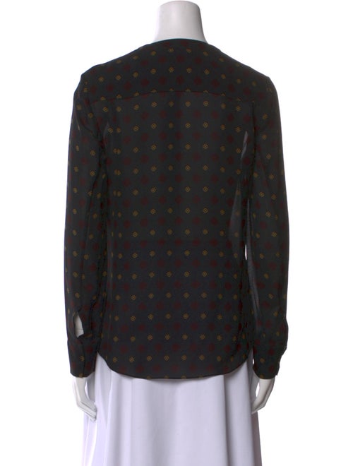 A.L.C. Silk Printed Button-Up Top