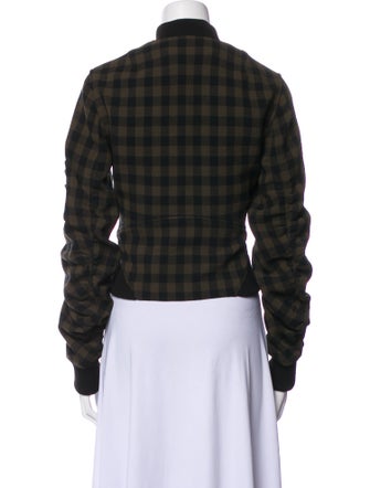 A.L.C. Virgin Wool Plaid Print Bomber Jacket